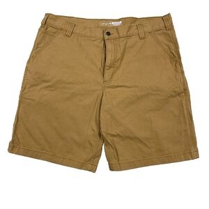 Carhartt Shorts Men 40 Tan Brown Duck Canvas Relaxed Fit Rugged Flex Utility